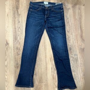 Current/Elliott Blue Flare Wide Leg Jeans